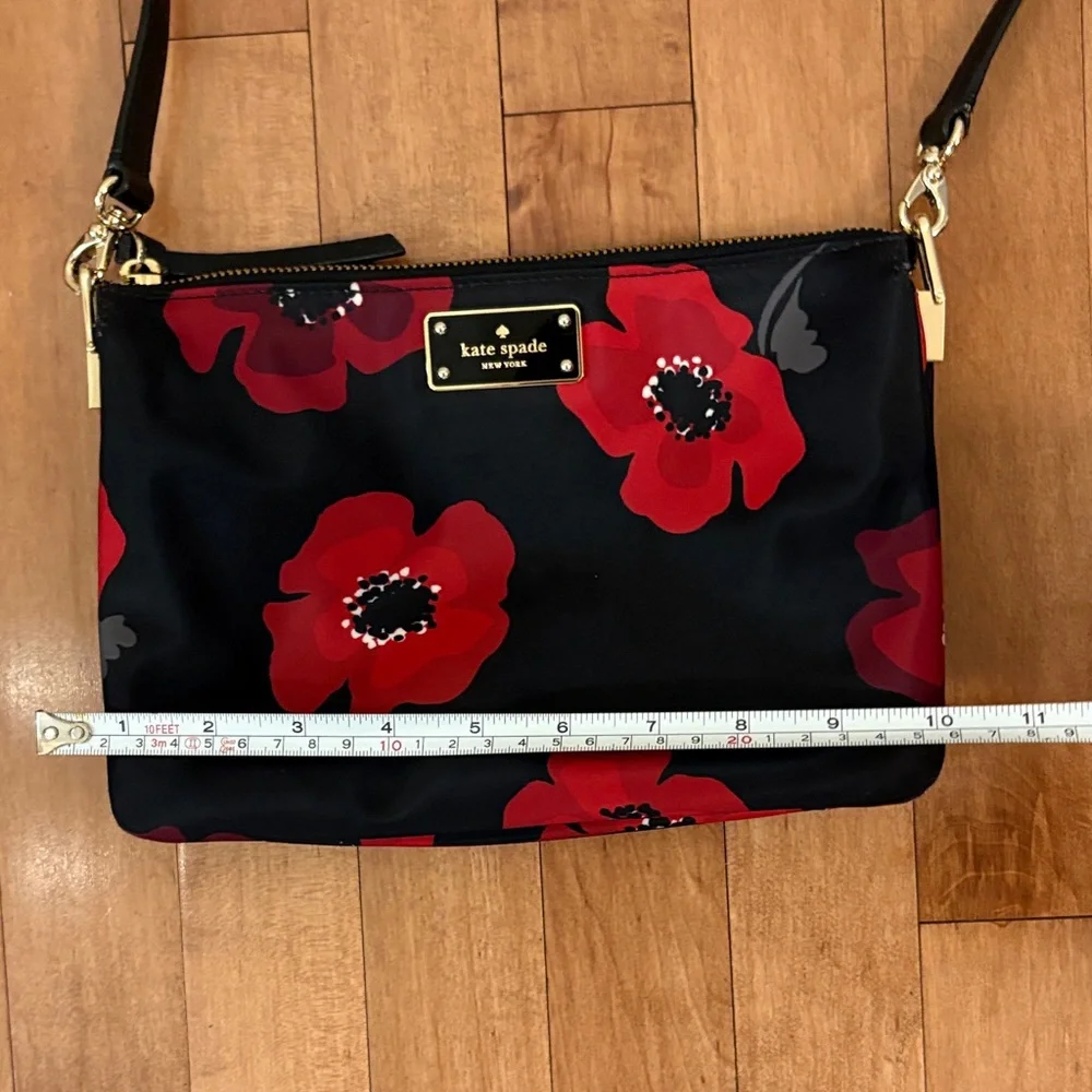 Kate Spade Red and Black Floral Crossbody Bag - Picture 3 of 5